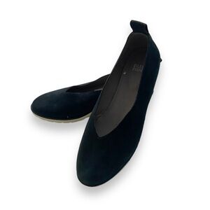 Eileen Fisher Navy Blue Suede Humor Flats Sneakers Slip On Size 7.5